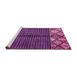 Sideview of Machine Washable Abstract Pink Modern Rug, wshabs411pnk