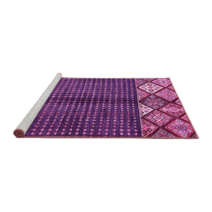 Sideview of Machine Washable Abstract Pink Modern Rug, wshabs411pnk
