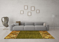 Machine Washable Abstract Yellow Modern Rug, wshabs411yw