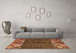 Machine Washable Abstract Orange Modern Area Rugs in a Living Room, wshabs411org