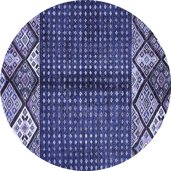 Round Abstract Blue Modern Rug, abs411blu