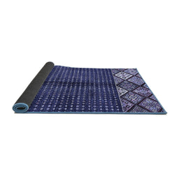 Sideview of Abstract Blue Modern Rug, abs411blu