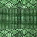 Square Machine Washable Abstract Emerald Green Modern Area Rugs, wshabs411emgrn