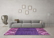 Machine Washable Abstract Purple Modern Area Rugs in a Living Room, wshabs411pur