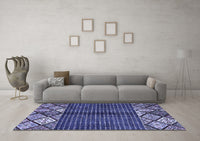 Machine Washable Abstract Blue Modern Rug, wshabs411blu