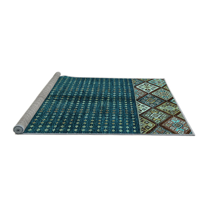 Sideview of Machine Washable Abstract Light Blue Modern Rug, wshabs411lblu