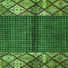 Square Machine Washable Abstract Green Modern Area Rugs, wshabs411grn