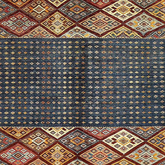 Square Abstract Brown Modern Rug, abs411