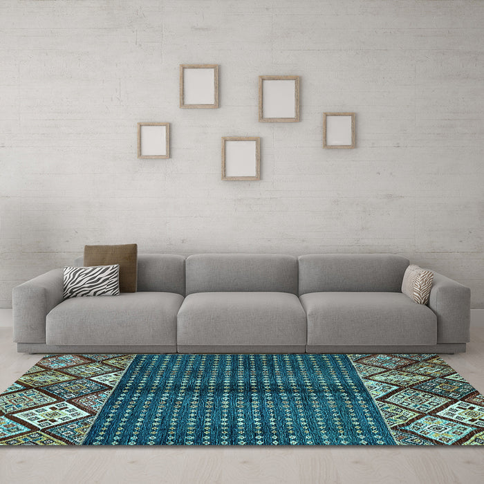 Machine Washable Abstract Light Blue Modern Rug in a Living Room, wshabs411lblu