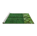 Sideview of Machine Washable Abstract Green Modern Area Rugs, wshabs411grn