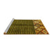 Sideview of Machine Washable Abstract Yellow Modern Rug, wshabs411yw