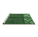 Sideview of Machine Washable Abstract Emerald Green Modern Area Rugs, wshabs411emgrn