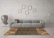 Machine Washable Abstract Brown Modern Rug in a Living Room,, wshabs411brn