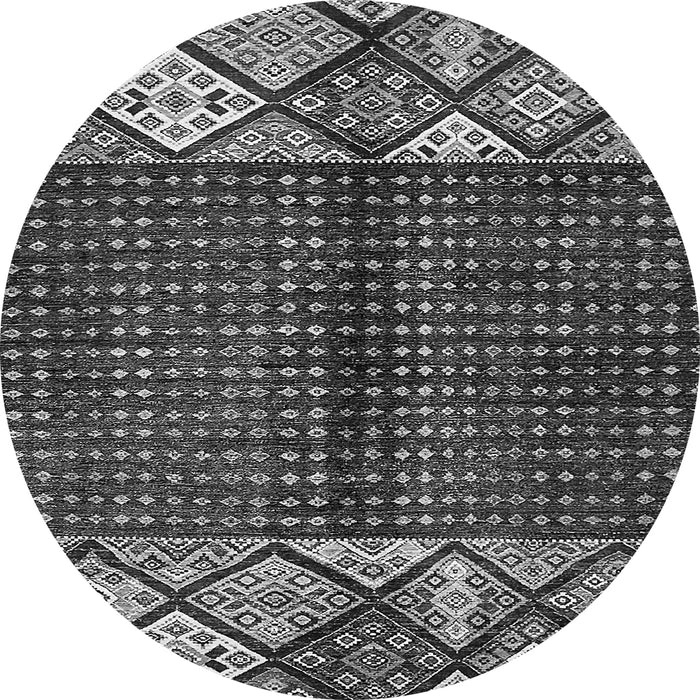 Round Machine Washable Abstract Gray Modern Rug, wshabs411gry
