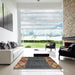 Square Abstract Brown Modern Rug in a Living Room, abs411