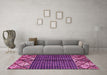 Machine Washable Abstract Pink Modern Rug in a Living Room, wshabs411pnk