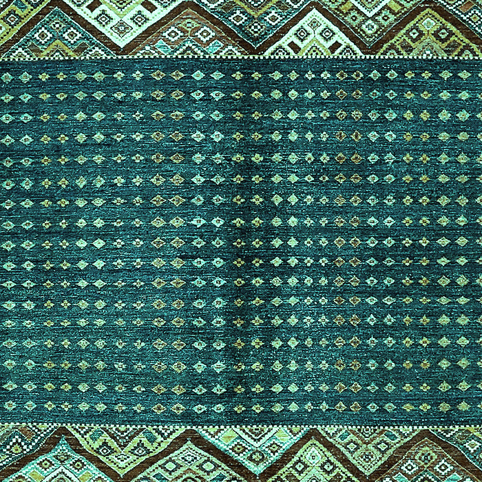 Machine Washable Abstract Turquoise Modern Area Rugs, wshabs411turq