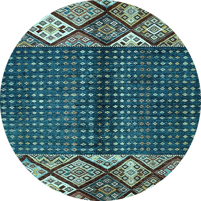 Round Machine Washable Abstract Light Blue Modern Rug, wshabs411lblu