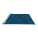 Sideview of Machine Washable Abstract Blueberry Blue Rug, wshabs4120