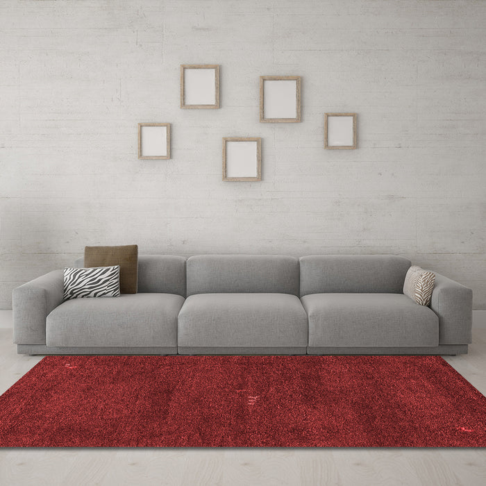 Modern Red Washable Rugs