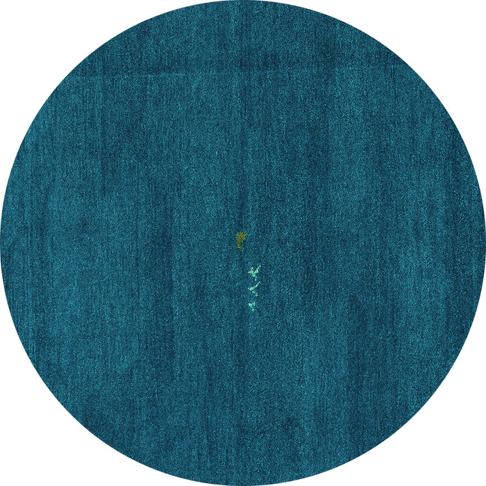 Round Machine Washable Abstract Turquoise Modern Area Rugs, wshabs4120turq