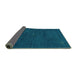 Sideview of Abstract Turquoise Modern Rug, abs4120turq