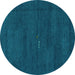 Round Abstract Turquoise Modern Rug, abs4120turq