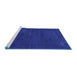 Sideview of Machine Washable Abstract Blue Modern Rug, wshabs4120blu