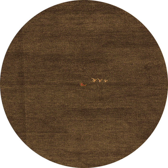 Round Abstract Orange Modern Rug, abs4120org