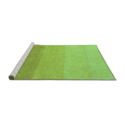 Sideview of Machine Washable Abstract Turquoise Modern Area Rugs, wshabs4121turq