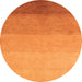 Round Machine Washable Abstract Orange Modern Area Rugs, wshabs4121org