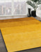 Abstract Deep Yellow Modern Rug in Family Room, abs4121