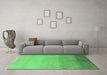 Machine Washable Abstract Emerald Green Modern Area Rugs in a Living Room,, wshabs4121emgrn