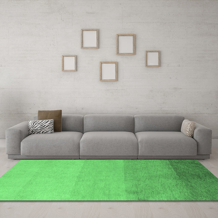 Machine Washable Abstract Emerald Green Modern Area Rugs in a Living Room,, wshabs4121emgrn