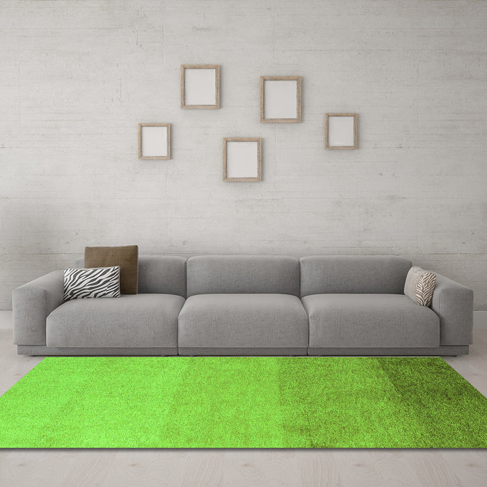 Machine Washable Abstract Green Modern Area Rugs in a Living Room,, wshabs4121grn