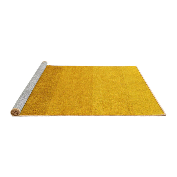 Sideview of Machine Washable Abstract Yellow Modern Rug, wshabs4121yw