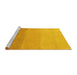 Sideview of Machine Washable Abstract Yellow Modern Rug, wshabs4121yw