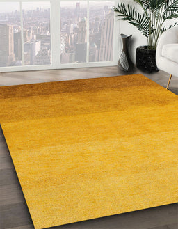 Machine Washable Abstract Deep Yellow Rug in a Family Room, wshabs4121