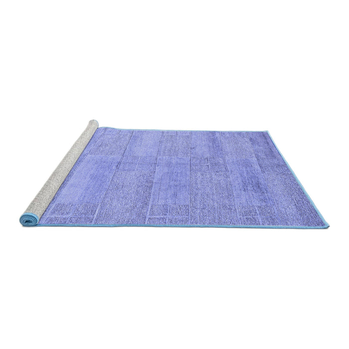Sideview of Machine Washable Solid Blue Modern Rug, wshabs4122blu