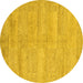 Round Solid Yellow Modern Rug, abs4122yw