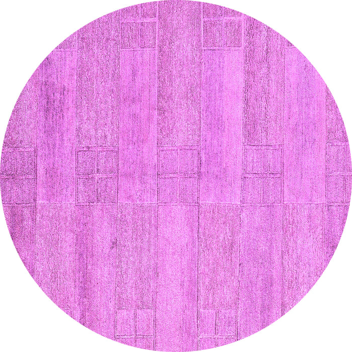 Round Machine Washable Solid Purple Modern Area Rugs, wshabs4122pur