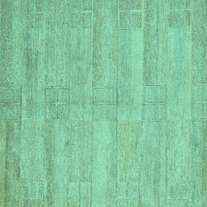 Square Machine Washable Solid Turquoise Modern Area Rugs, wshabs4122turq