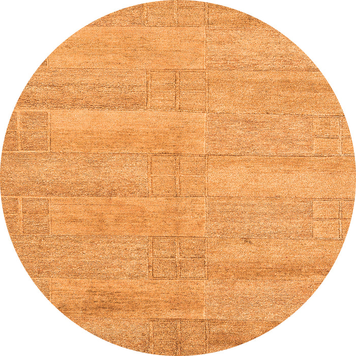 Round Solid Orange Modern Rug, abs4122org