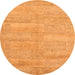 Round Solid Orange Modern Rug, abs4122org