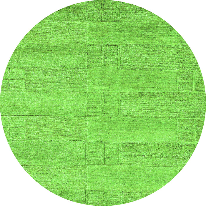 Round Solid Green Modern Rug, abs4122grn