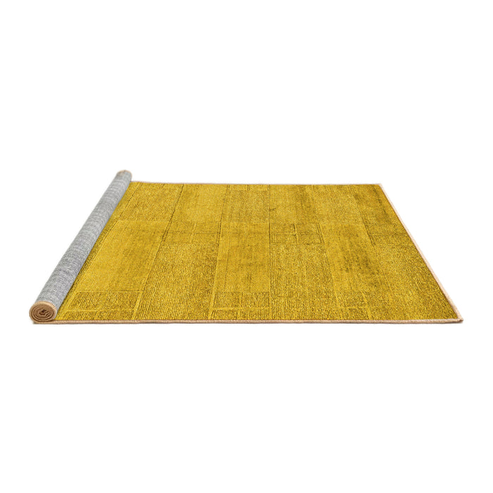 Sideview of Machine Washable Solid Yellow Modern Rug, wshabs4122yw