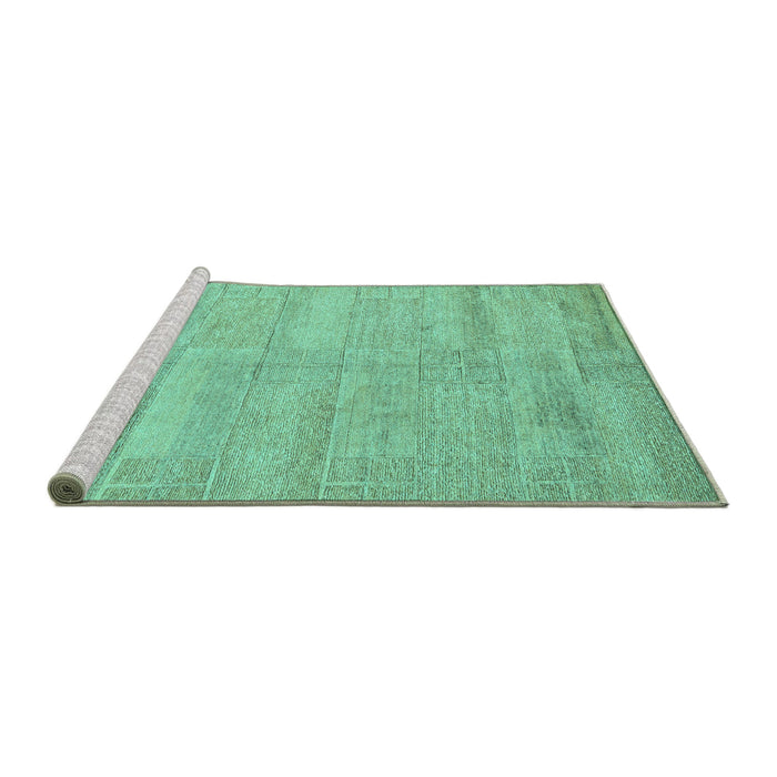 Sideview of Machine Washable Solid Turquoise Modern Area Rugs, wshabs4122turq
