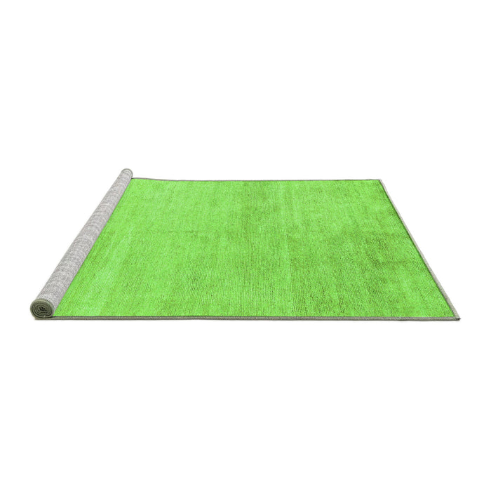Sideview of Machine Washable Solid Green Modern Area Rugs, wshabs4123grn