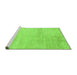 Sideview of Machine Washable Solid Green Modern Area Rugs, wshabs4123grn