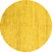 Round Solid Yellow Modern Rug, abs4123yw